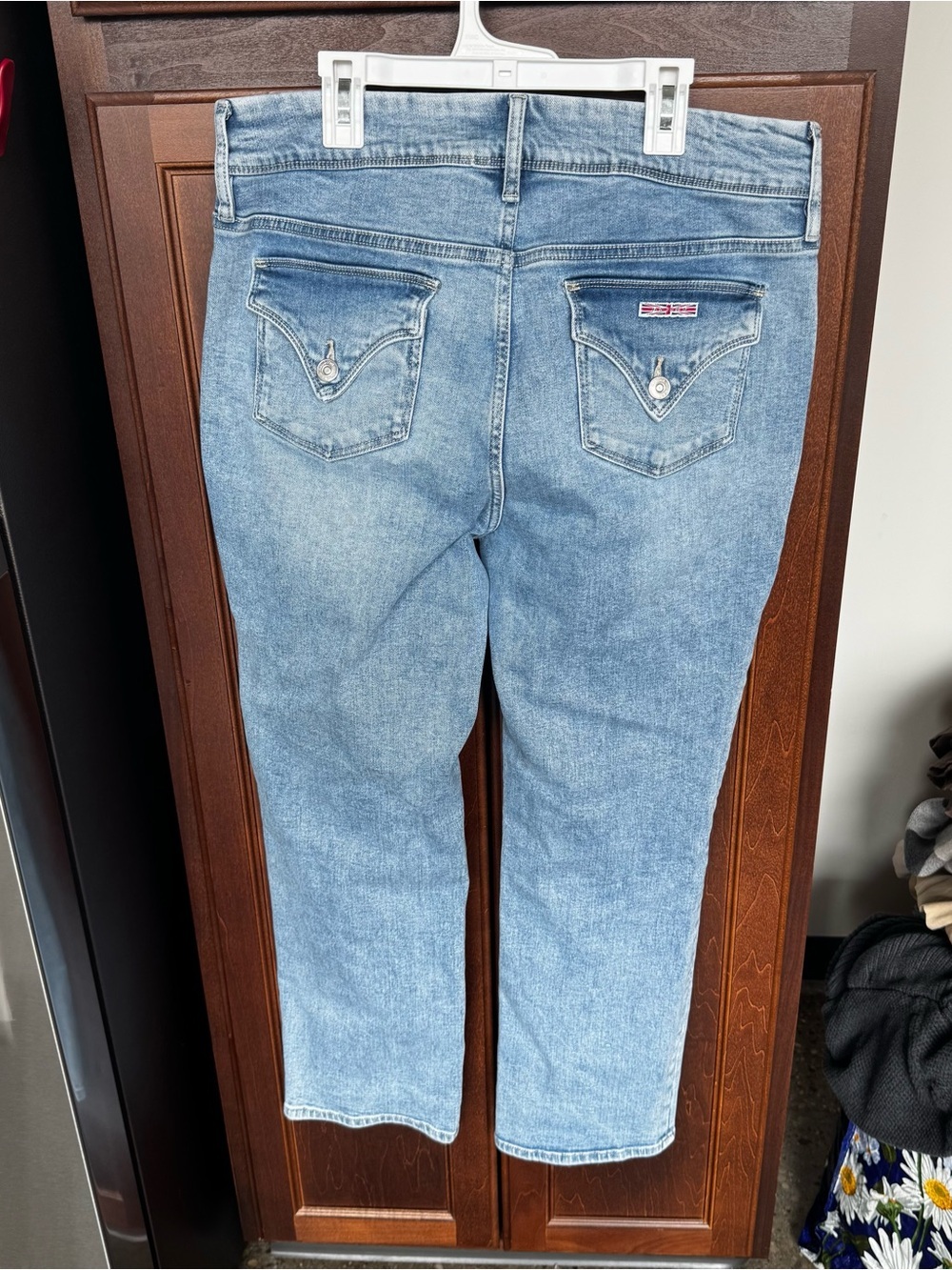 Hudson Jeans Size 12 Light Wash Double Button Flap Back Pocket Straight Leg EUC - Picture 8 of 15